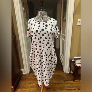 Luca Vanucci | Dresses | Luca Vanucci Linen Polka Dot Linen Dress | Poshmark